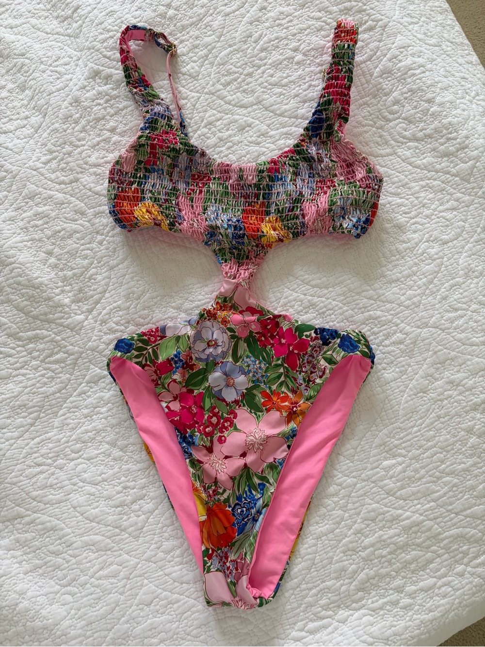 Floral Cutout One-Piece Swimsuit